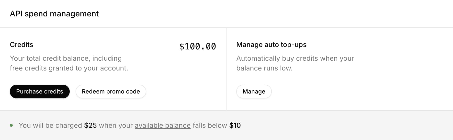 API spend management