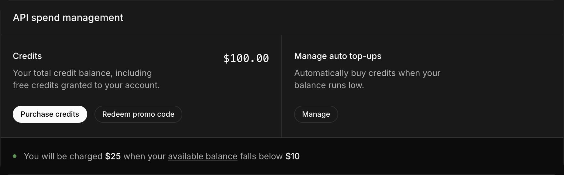 API spend management