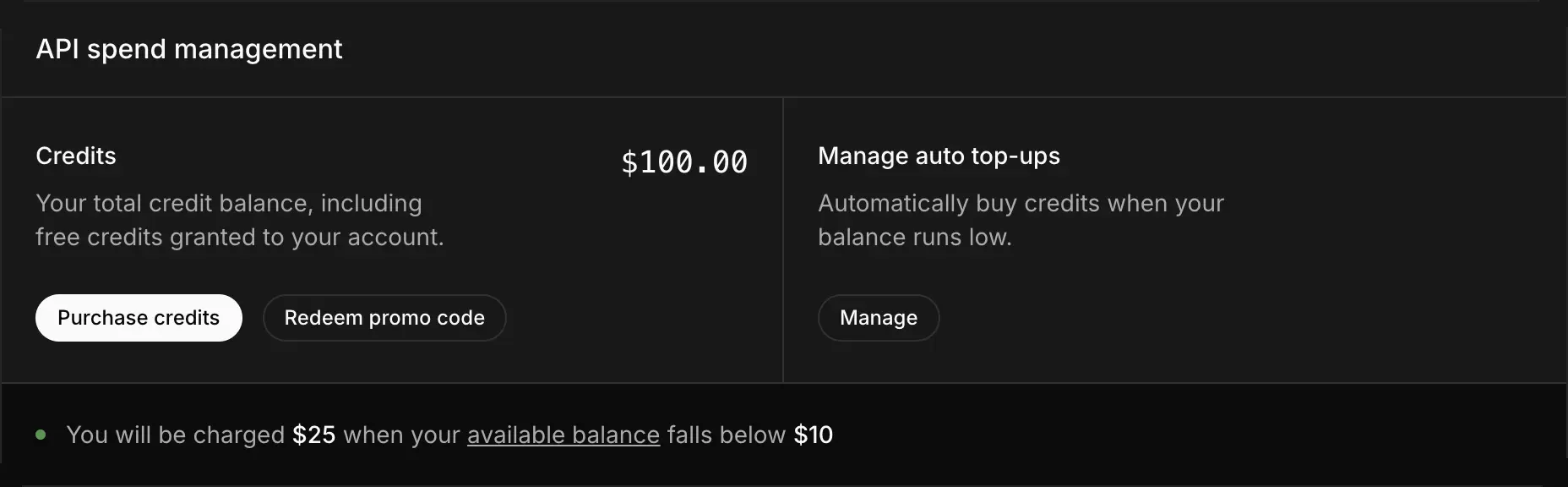 API spend management