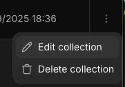Edit collection button