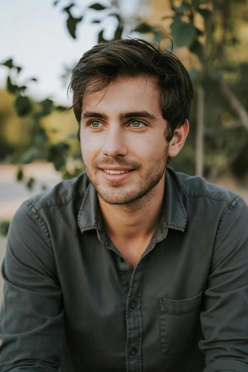 Young man portrait outdoors