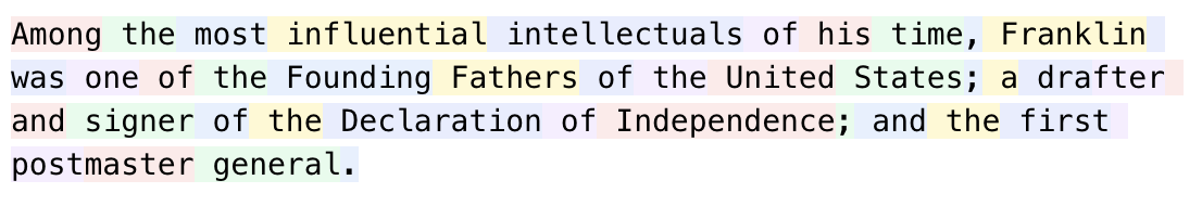 Tokenized paragraph